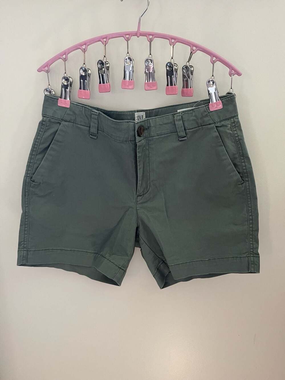 Gap City Short Size 0 Green Twill Casual Pockets